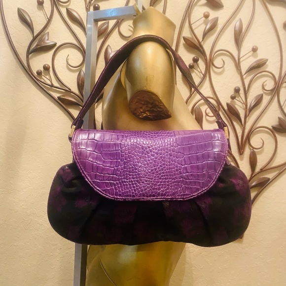 LUCA LUCA Purple/Black Flap Shoulder Bag - Picture 2 of 10